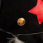 Шапка для бани из овчины "Будёновка" скорняжный шов, черный - Фото 5