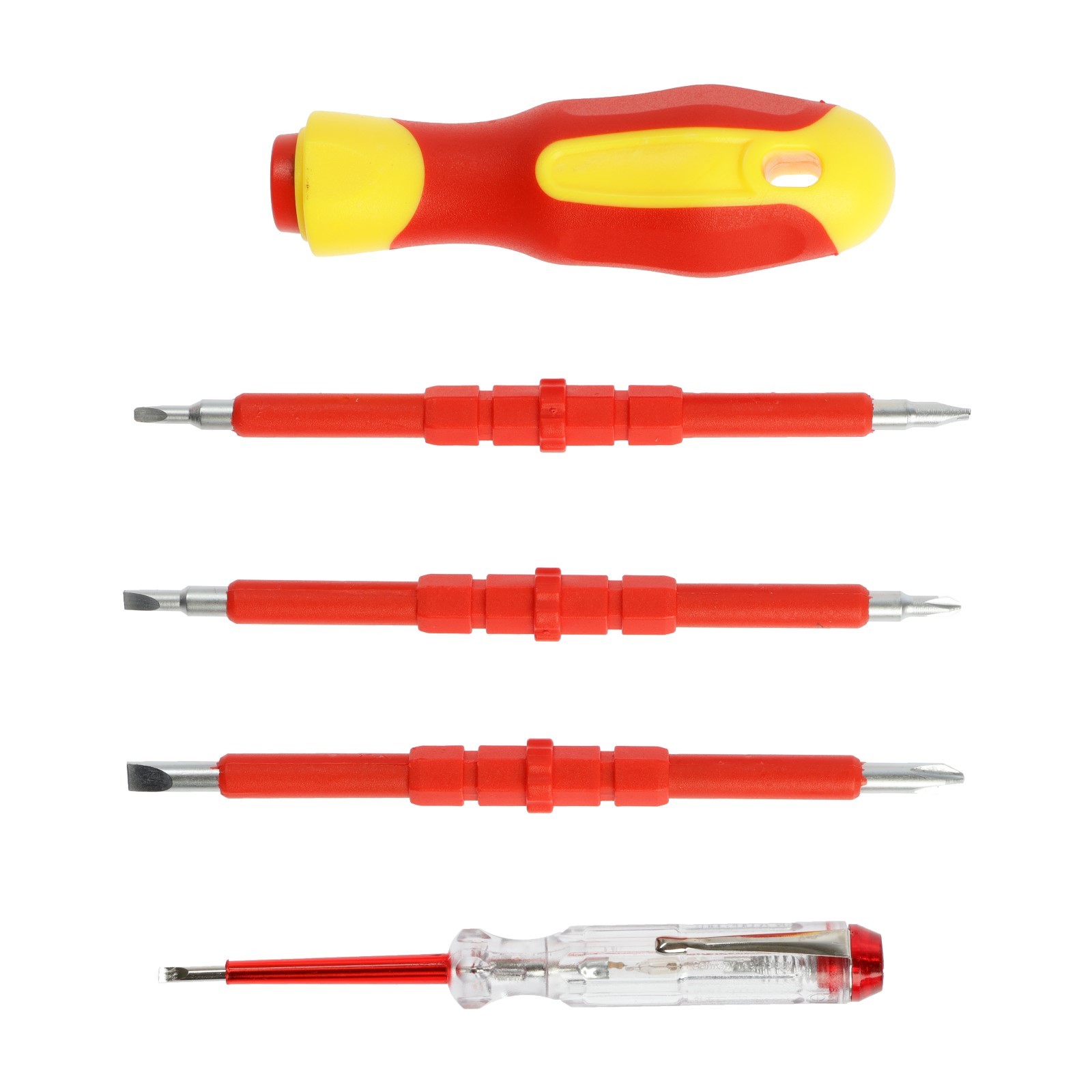 Набор диэлектрических отверток ТУНДРА, CrV, двухсторонние биты 3 шт ...