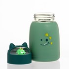 Бутылка для воды детская «Динозавр», 350 мл, стеклянная, зелёная - Фото 2