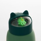Бутылка для воды детская «Динозавр», 350 мл, стеклянная, зелёная - Фото 4