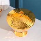 Блюдо для подачи с крышкой Доляна Goldie, 15×10 см, цвет золотой - фото 24650661