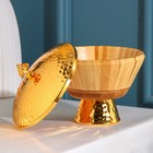 Блюдо для подачи с крышкой Доляна Goldie, 15×10 см, цвет золотой - фото 24650663