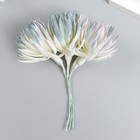 Декор для творчества "Игольчатая астра" 1 букет=6 цветков сиренево-белый 4х13 см  (артикул 9022664)  большой выбор товаров оптом и в розницу по низким ценам с доставкой