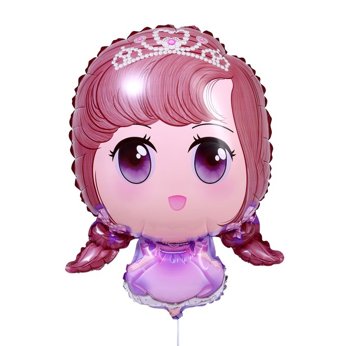 Шар фольгированный 25" «Милая куколка», фиолетовое платье - Фото 1