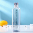 Бутылка для воды стеклянная «Лаго», 500 мл, h=22 см, с маркёром времени - фото 9980889
