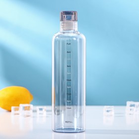 Бутылка для воды стеклянная «Лаго», 500 мл, h=22 см, с маркёром времени