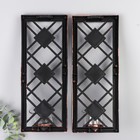 Подсвечник пластик, стекло на 1 свечу "Зеркальные ромбы" н-р 2 шт d-4 см золото 8х12х30,5 см   90688 - фото 21773300