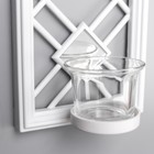 Подсвечник пластик, стекло на 1 свечу "Зеркальные ромбы" н-р 2 шт d-4 см белая 8х12х30,5 см   906887 - фото 21773303