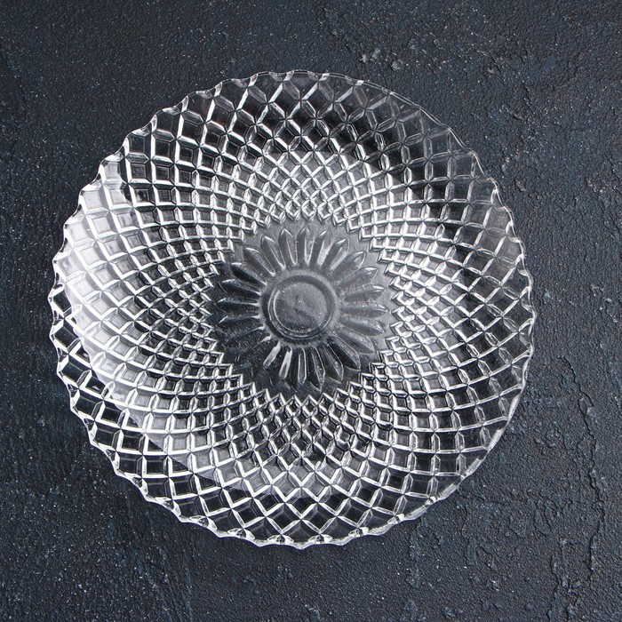 Тарелка стеклянная пирожковая Доляна «Венето», d=15,3 см