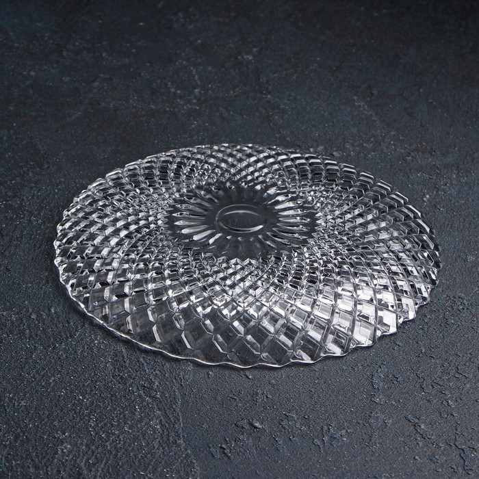 Тарелка стеклянная пирожковая Доляна «Венето», d=15,3 см - фото 1908991632