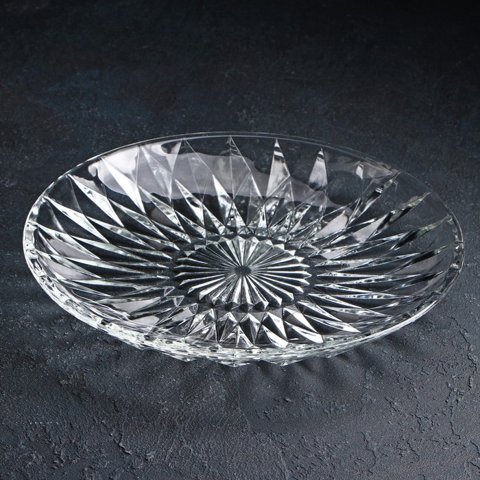 Тарелка стеклянная обеденная Доляна «Лацио», d=25 см - фото 1927988339