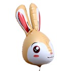 Шар фольгированный 23" «Голова кролика», цвет бежевый - фото 1659615