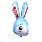 Шар фольгированный 23" «Голова кролика», цвет голубой - фото 1659618