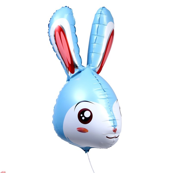 Шар фольгированный 23" «Голова кролика», цвет голубой