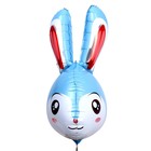 Шар фольгированный 23" «Голова кролика», цвет голубой - фото 9268827