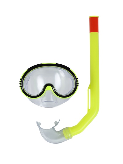 Набор для плавания детский ONLYTOP: маска, трубка, цвет жёлтый