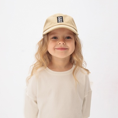 Бейсболка детская MINAKU, размер 52-54, бежевая