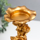 Подсвечник полистоун на 1 свечу "Розы. Тринога" золото 20,8х7,5х7,5 см - Фото 6