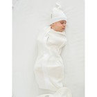 Пеленка-кокон на молнии с шапочкой Nature essence, рост 56-68 см, цвет молочный - Фото 1