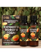 Новогодний набор ароматизаторов «Сочного Нового Года», в подарочной коробке, апельсин, кедр, 2 шт. по 100 мл - Фото 2