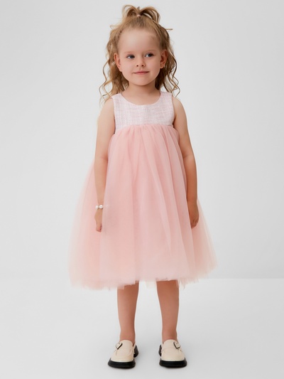 Платье нарядное для девочки MINAKU: PartyDress, розовое, рост 110 см