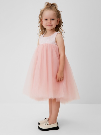 Платье нарядное для девочки MINAKU: PartyDress, розовое, рост 110 см
