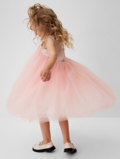 Платье нарядное для девочки MINAKU: PartyDress, розовое, рост 110 см
