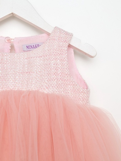 Платье нарядное для девочки MINAKU: PartyDress, розовое, рост 110 см
