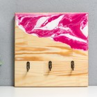 Крючки декоративные «Эпоксид Квадрат», ключница настенная, панно, 20×20 см, МИКС - фото 44369859