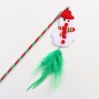 Дразнилка для кошек с бубенчиком «Новогодний снеговик», 30 см - Фото 2