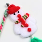 Дразнилка для кошек с бубенчиком «Новогодний снеговик», 30 см - Фото 3