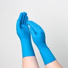 Перчатки латексные неопудренные High Risk, смотровые, нестерильные, текстурированные, размер L, 31 гр, 50 шт/уп (25 пар), цвет голубой - Фото 2