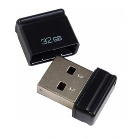 Флешка Qumo Nano Black, 32 Гб, USB2.0, черная 9247472