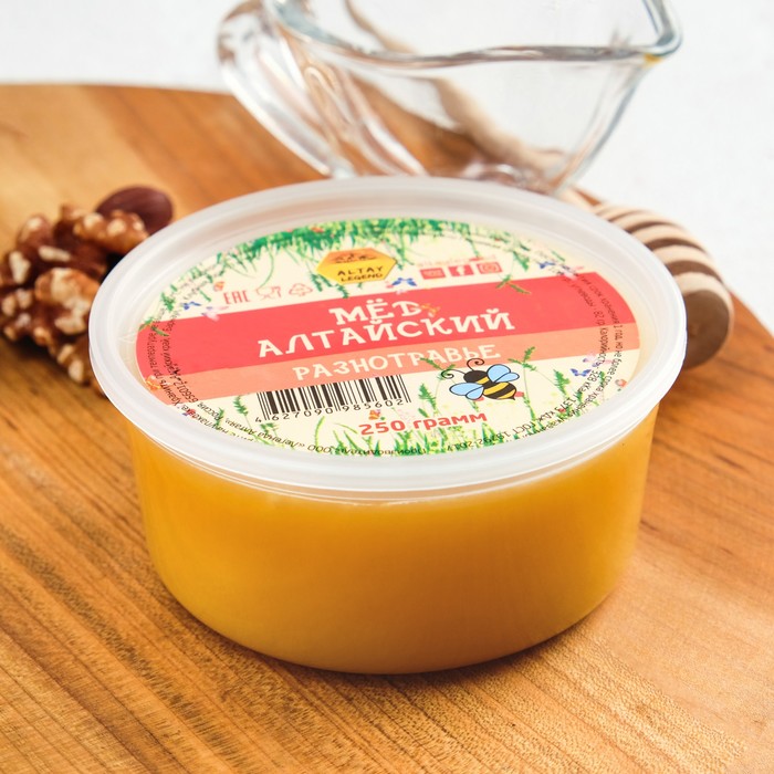 Мёд Алтайский "Разнотравье", натуральный цветочный, 250 г пэт - фото 1897266790