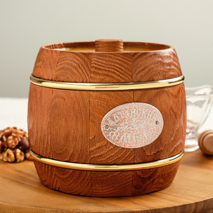 Мёд Алтайский  "Разнотравье", натуральный цветочный бочка, 1 кг - Фото 1