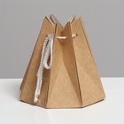 Аквабокс - коробка для цветов, крафт, 16×16 см - Фото 2