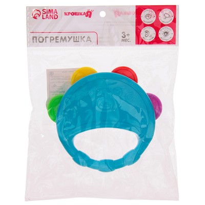 Погремушка Крошка Я «Бубен», от 3 мес., МИКС