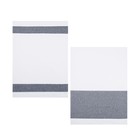 Набор полотенец Этель Lines 40×60 см - 2 шт., цвет т. серый, 100% хлопок 9085214