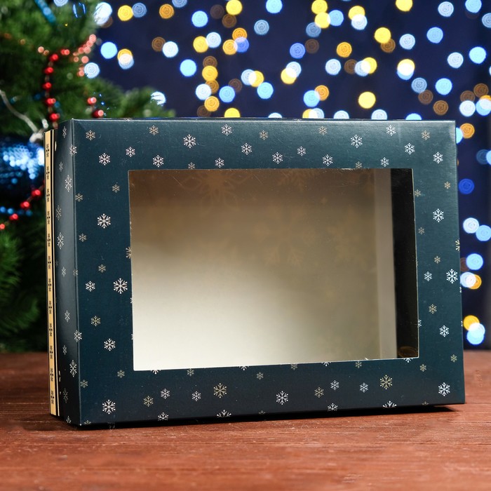 Подарочная коробка, с окном, сборная "С Новым Годом", 24 х 17 х 8 см - Фото 1