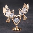 Сувенир «Голуби на сердце», с кристаллами - фото 319057675