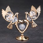 Сувенир «Голуби на сердце», с кристаллами - фото 8904195