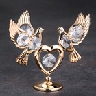 Сувенир «Голуби на сердце», с кристаллами - фото 8904196