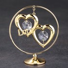 Сувенир «Сердца в кольце», с кристаллами - Фото 2