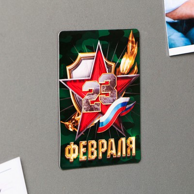 Магнит полимерный «23 февраля», 6×8 см