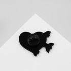 Значок «Самолёт» в сердце, розово-голубой в чёрном металле - Фото 3