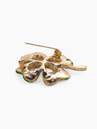 Брошь «Клевер» на удачу, цвет изумрудный в золоте - Фото 4