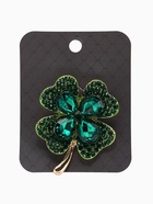 Брошь «Клевер» на удачу, цвет изумрудный в золоте - Фото 6