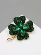 Брошь «Клевер» на удачу, цвет изумрудный в золоте - Фото 7