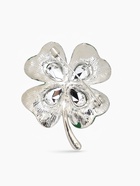 Брошь «Клевер» на удачу, цвет изумрудный в серебре - Фото 3