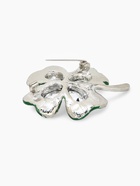 Брошь «Клевер» на удачу, цвет изумрудный в серебре - Фото 4